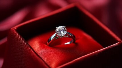 Jewellery, proposal and holiday gift, diamond engagement ring as symbol of love, romance and commitment