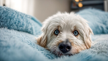 Naklejka na ściany i meble cute dog in a blanket