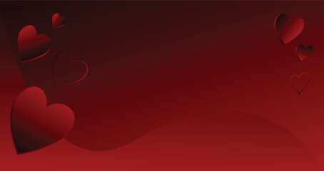 Valentine's day background with red hearts. Vector illustration.