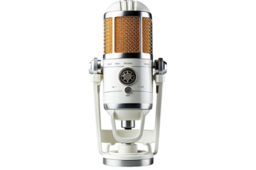  Old Style Photo. Vintage silver microphone isolated on PNG Background. Generative Ai.