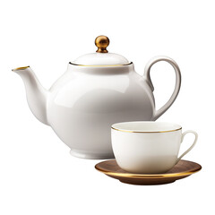teapot and teacup isolated on transparent background Remove png, Clipping Path
