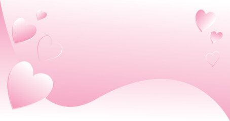 Valentine's Day background with pink hearts. Vector illustration.