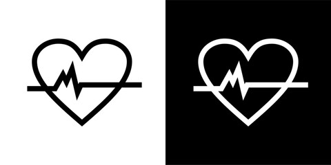 Heart, beat Icon. Health icon. Black icon. Medical devices. Hospital. - obrazy, fototapety, plakaty