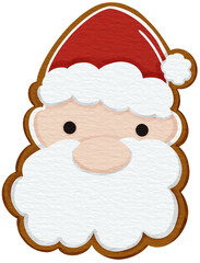 Christmas cookie watercolor style and Clear Background element