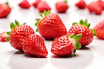 Close-Up of Fresh Ripe Delicious Juicy Strawberries