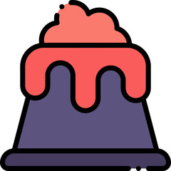 Vector Icon Volcano, Landscape, Nature, Scenery, Lava, Mountain