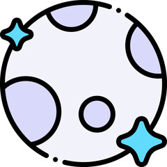 Vector Icon Full Moon, Moon, Night, Weather, Nature, Meteorology © iconiyo