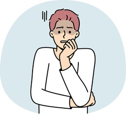 Anxious man feeling scared