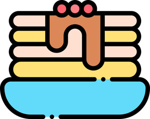 Vector Icon Pancakes, Sweet, Dessert, Food, French, baker