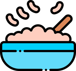 Vector Icon Cereal, wheat, Bowl BreakFast, Food, Eat, healthy food