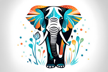 illustration of an elephant background wallpaper art