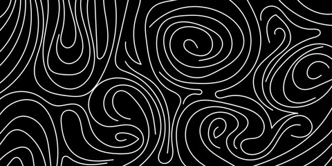 Abstract black and white hand-drawn doodle design with chaotic lines. Bright monochrome vector illustration for wallpapers, backgrounds, backdrops, cards, business, banners, textile