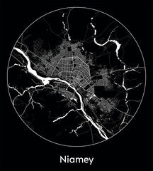 City Map Niamey Niger Africa vector illustration
