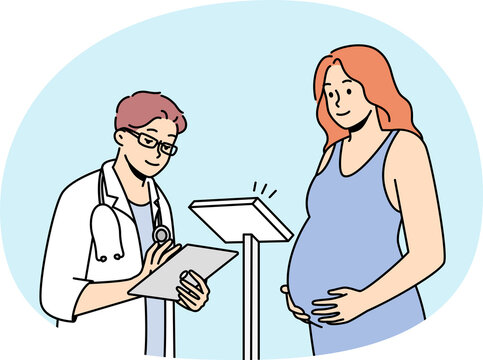 pregnant woman doctor checkup clip art preview