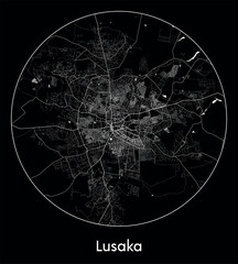 City Map Lusaka Zambia Africa vector illustration