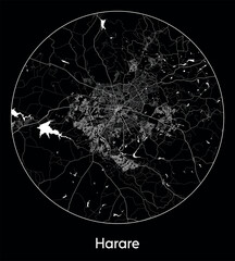 City Map Harare Zimbabwe Africa vector illustration