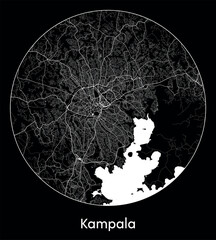 City Map Kampala Uganda Africa vector illustration