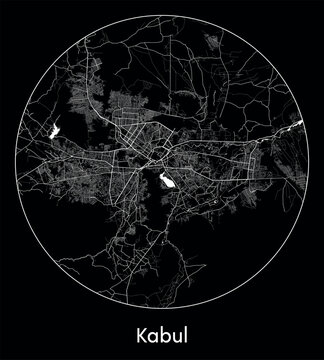 City Map Kabul Afghanistan Asia vector illustration