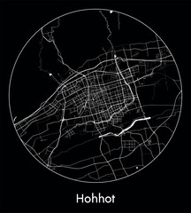 City Map Hohhot China Asia vector illustration