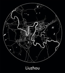 City Map Liuzhou China Asia vector illustration