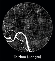 City Map Taizhou (Jiangsu) China Asia vector illustration