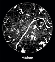 City Map Wuhan China Asia vector illustration