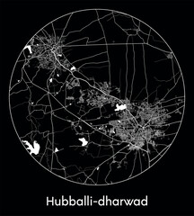 City Map Hubballi-dharwad India Asia vector illustration
