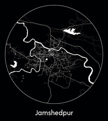 City Map Jamshedpur India Asia vector illustration