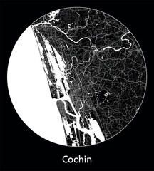 City Map Cochin India Asia vector illustration