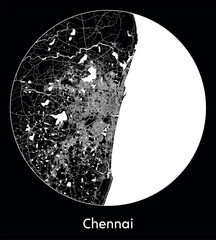 Fototapeta premium City Map Chennai India Asia vector illustration