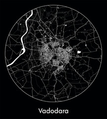 City Map Vadodara India Asia vector illustration
