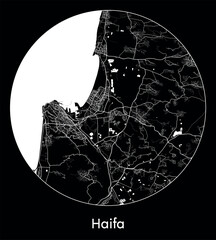 City Map Haifa Israel Asia vector illustration - obrazy, fototapety, plakaty