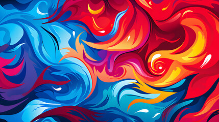 abstract background with blue and red flames