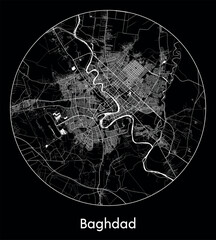 City Map Baghdad Iraq Asia vector illustration