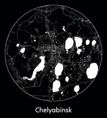 City Map Chelyabinsk Russia Asia vector illustration