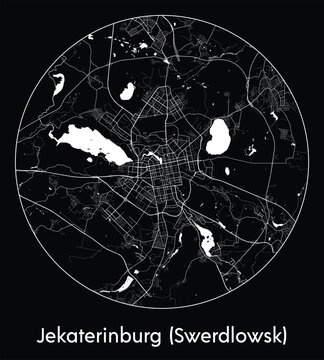 City Map Jekaterinburg (Swerdlowsk) Russia Asia vector illustration