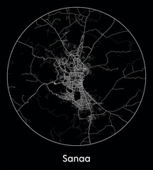 City Map Sanaa Yemen Asia vector illustration