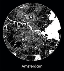 City Map Amsterdam Netherlands Europe vector illustration
