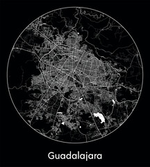 City Map Guadalajara Mexico North America vector illustration