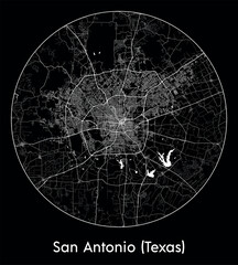 City Map San Antonio (Texas) United States North America vector illustration