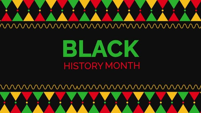 Black History Month Text animation. 4k motion video