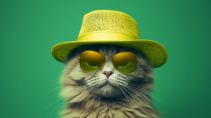 fantasy unusual funny animals in sunglasses art colorful portrait - obrazy, fototapety, plakaty