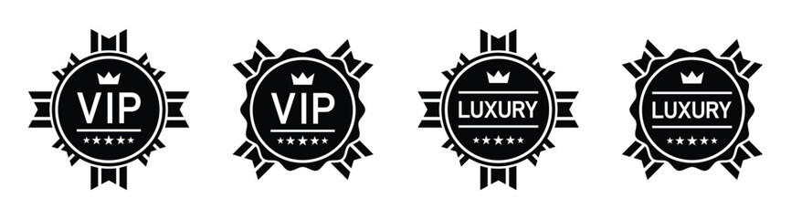 Vip label icon. Luxury set icon, vector illustration - obrazy, fototapety, plakaty