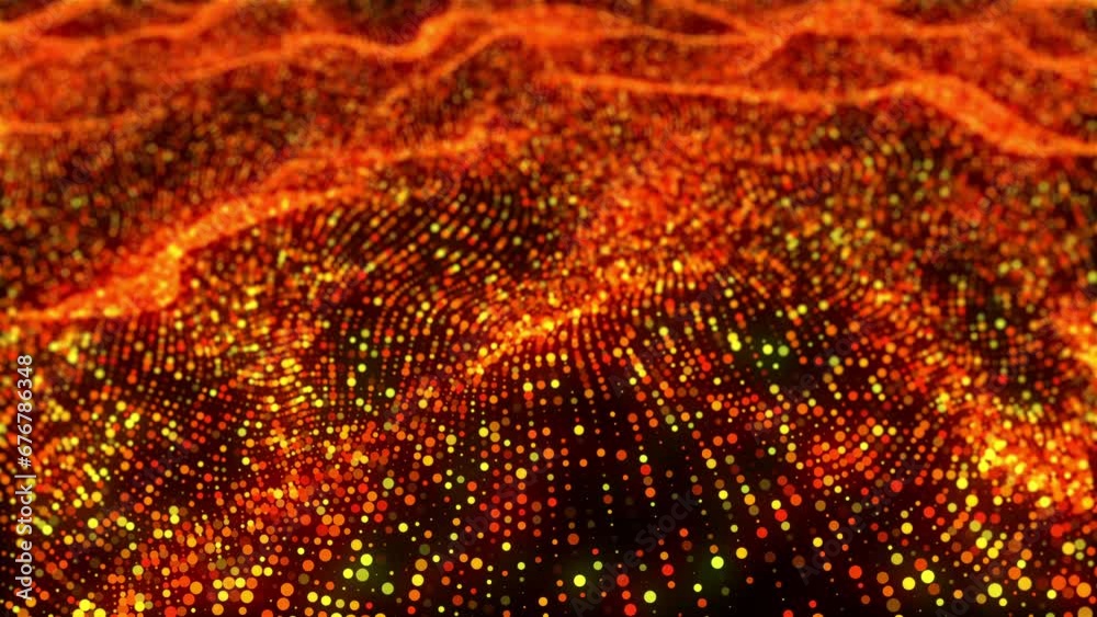 Poster abstract particle waves. computer generated 3d render