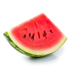 Fresh watermelon slice isolated white background AI generated