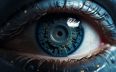 Cybernetic eye of artificial intelligence in humans Generated AI