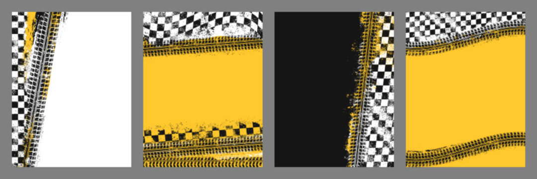 Street racing colorful vintage flyer