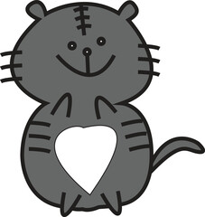 black tiger with a heart