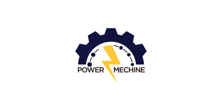 Gear power logo icon design template elements