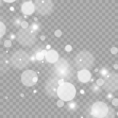 Заголовок	
White sparks and golden stars glitter special light effect. Vector sparkles on transparent background. Christmas abstract pattern. Sparkling magic dust particles	
